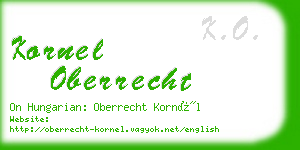 kornel oberrecht business card